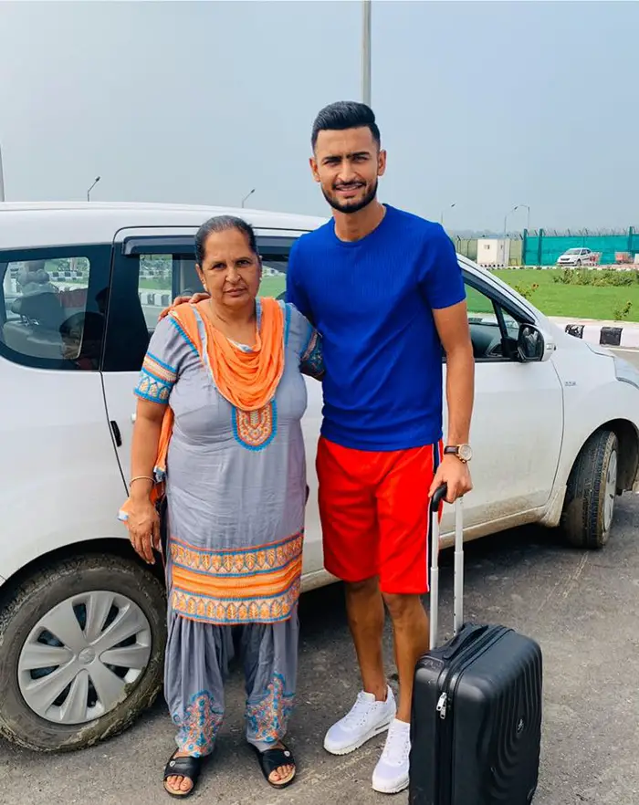 Manvir Singh with his mother