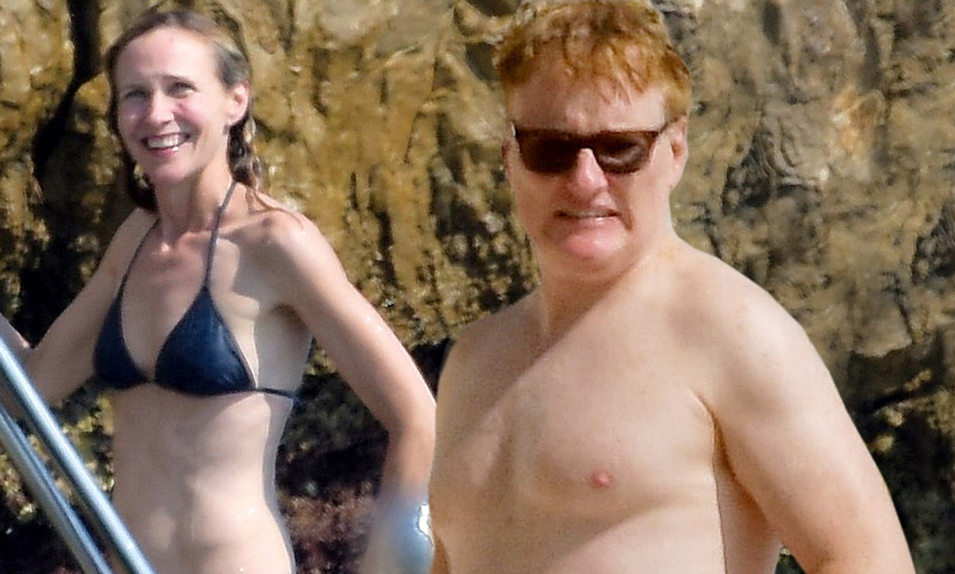 Conan O'Brien and his wife Elizabeth Ann Powel enjoying the sun in the South of France