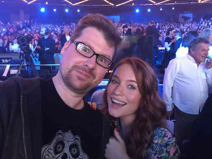 Justin Roiland with his wife