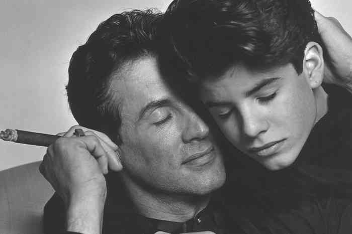 Sage Stallone with his father