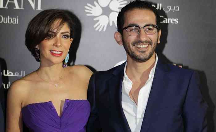 Mona Zaki with her husband